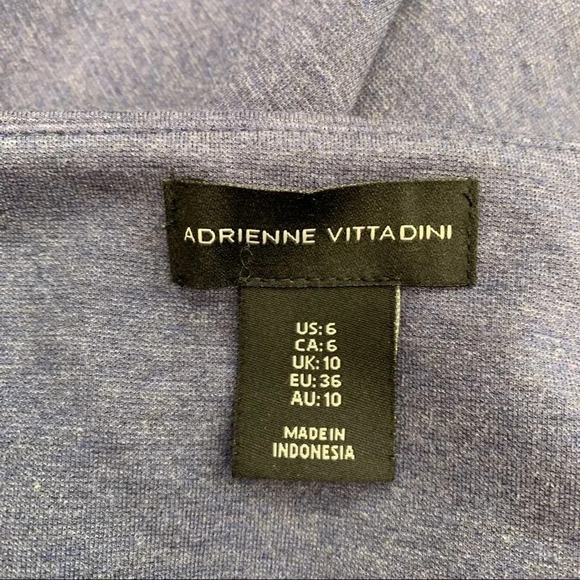 Adrienne Vittadini Shift Dress 6 Blue  Pockets Above Knee Stretch Knit Office - Picture 6 of 9